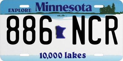 MN license plate 886NCR