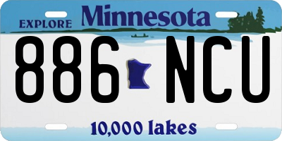 MN license plate 886NCU