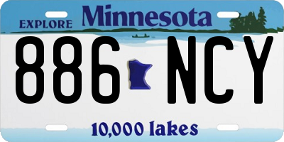 MN license plate 886NCY
