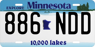 MN license plate 886NDD