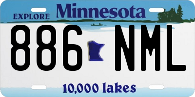 MN license plate 886NML