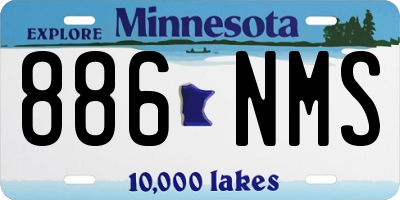 MN license plate 886NMS