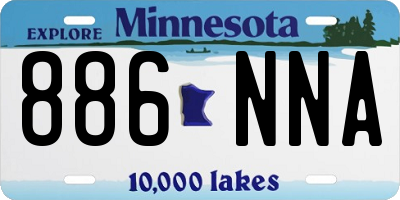 MN license plate 886NNA