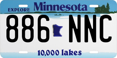 MN license plate 886NNC