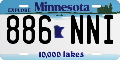 MN license plate 886NNI