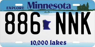 MN license plate 886NNK