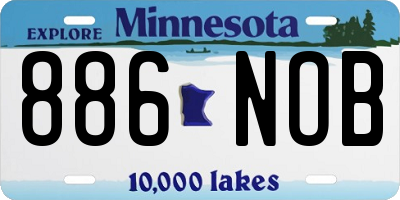 MN license plate 886NOB