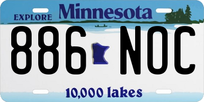 MN license plate 886NOC