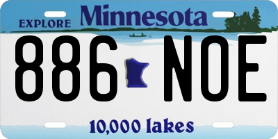 MN license plate 886NOE
