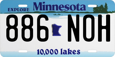 MN license plate 886NOH