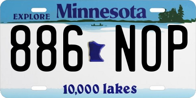 MN license plate 886NOP