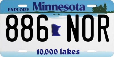 MN license plate 886NOR
