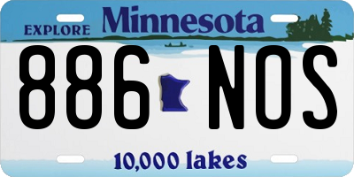 MN license plate 886NOS