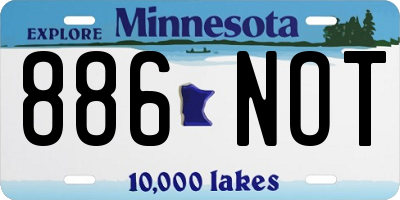 MN license plate 886NOT