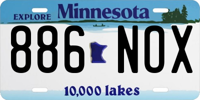 MN license plate 886NOX