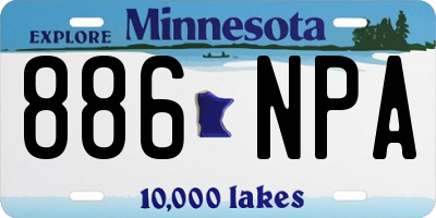 MN license plate 886NPA