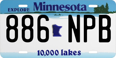 MN license plate 886NPB