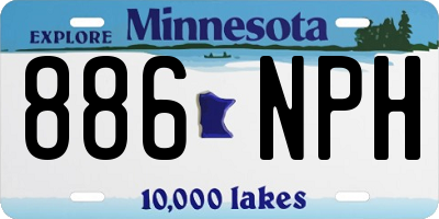 MN license plate 886NPH