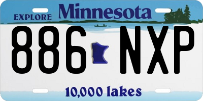 MN license plate 886NXP