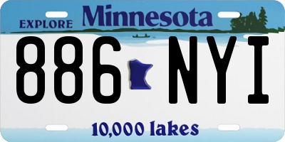 MN license plate 886NYI