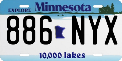 MN license plate 886NYX