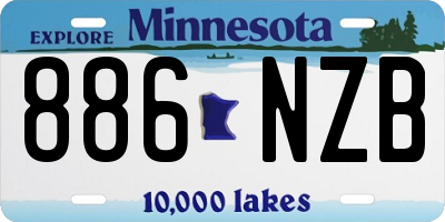 MN license plate 886NZB