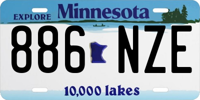 MN license plate 886NZE