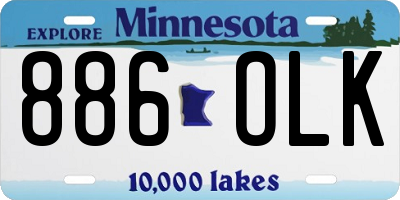 MN license plate 886OLK