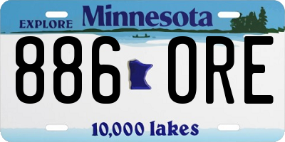 MN license plate 886ORE