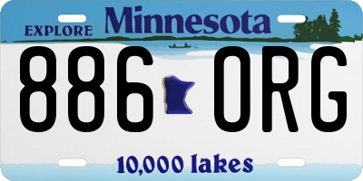 MN license plate 886ORG