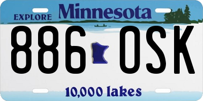 MN license plate 886OSK