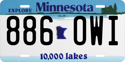 MN license plate 886OWI