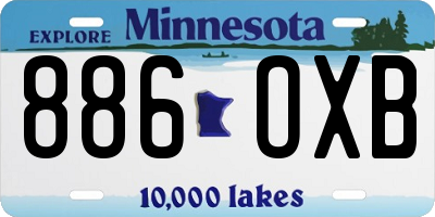 MN license plate 886OXB