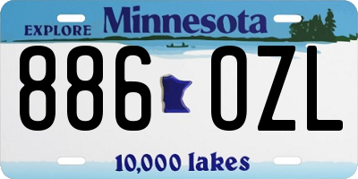 MN license plate 886OZL
