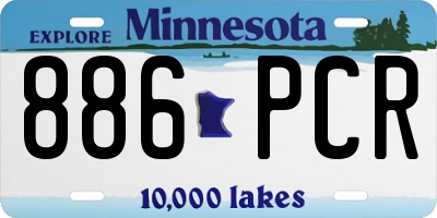 MN license plate 886PCR