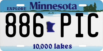 MN license plate 886PIC