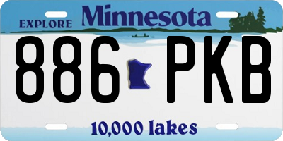 MN license plate 886PKB