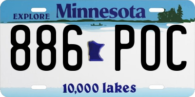MN license plate 886POC