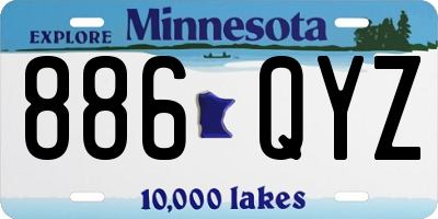 MN license plate 886QYZ