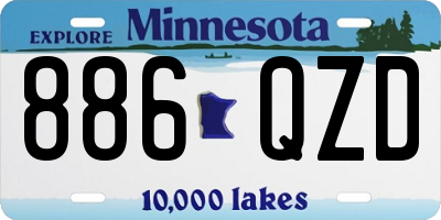 MN license plate 886QZD