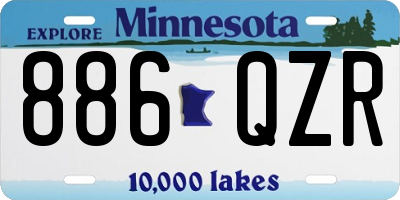 MN license plate 886QZR