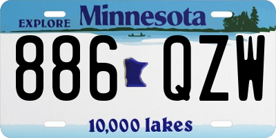 MN license plate 886QZW