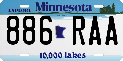 MN license plate 886RAA