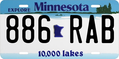 MN license plate 886RAB