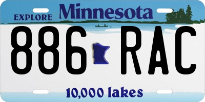 MN license plate 886RAC