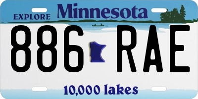 MN license plate 886RAE
