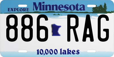 MN license plate 886RAG