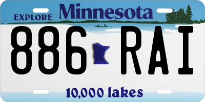 MN license plate 886RAI