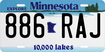 MN license plate 886RAJ