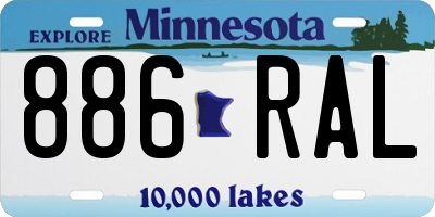 MN license plate 886RAL
